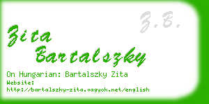 zita bartalszky business card